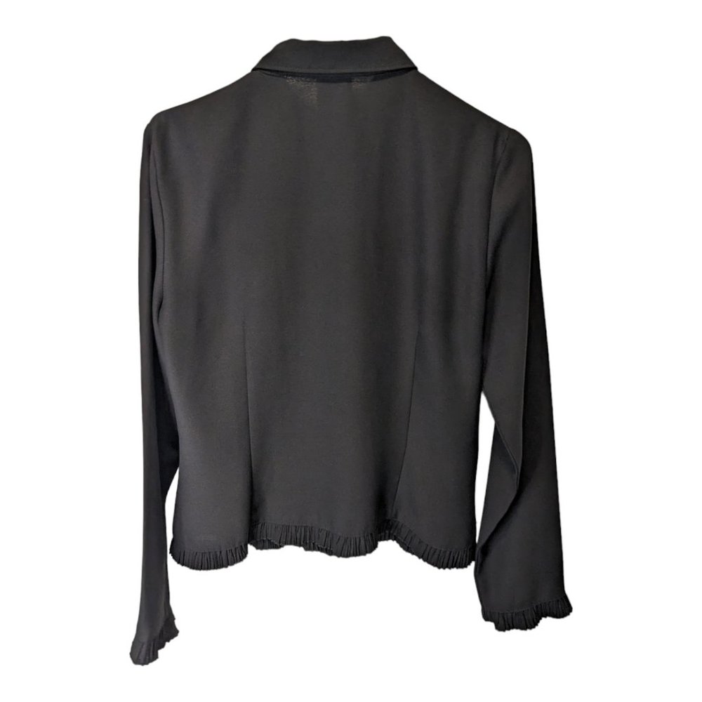 Catalyst New York Womens Vintage 90s Button-Up Blouse Black Pleated Hem Size 4 - Picture 2 of 3